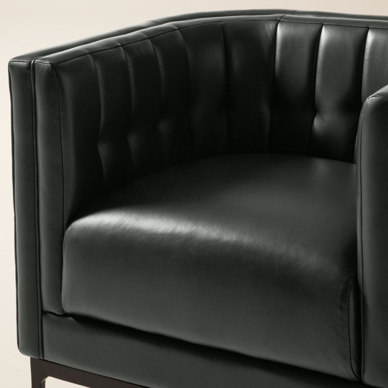 Ambroise Black Leather Accent Chair - image 6 of 10