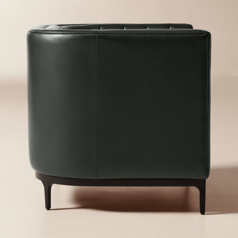 Ambroise Black Leather Accent Chair - image 4 of 10