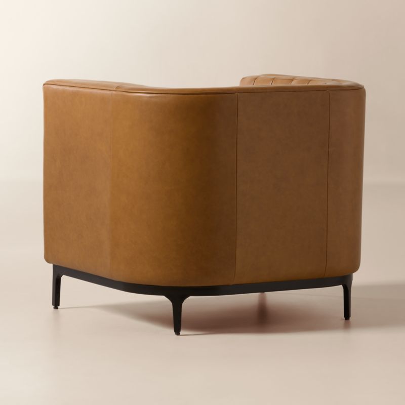 Ambroise Brown Saddle Leather Accent Chair - image 5 of 10