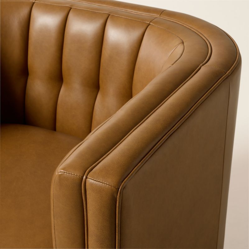 Ambroise Brown Saddle Leather Accent Chair - image 6 of 10