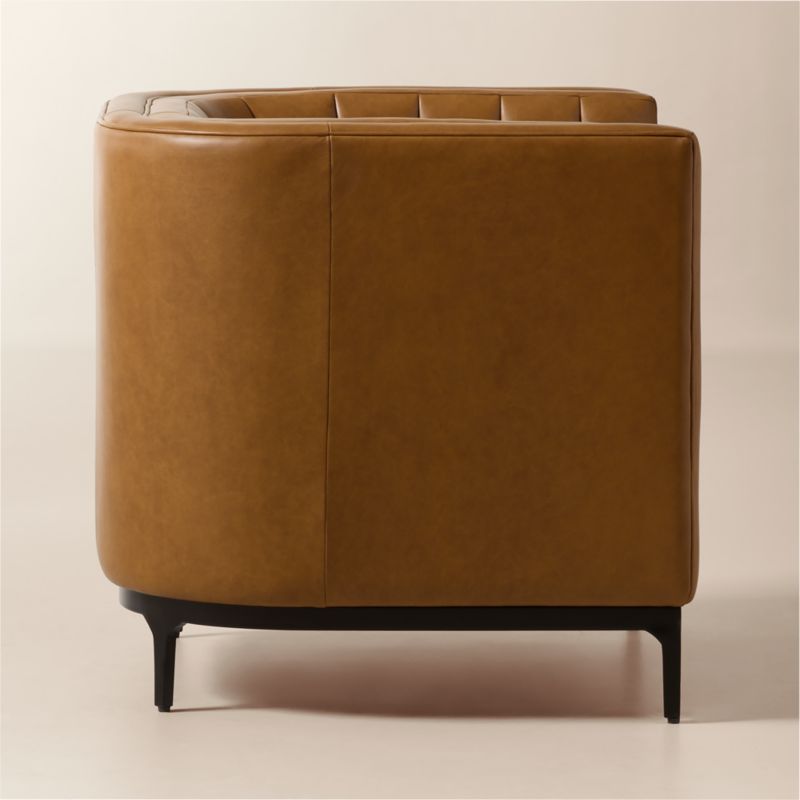 Ambroise Brown Saddle Leather Accent Chair - image 4 of 10