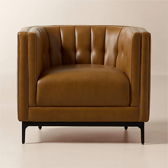 Ambroise Brown Saddle Leather Accent Chair