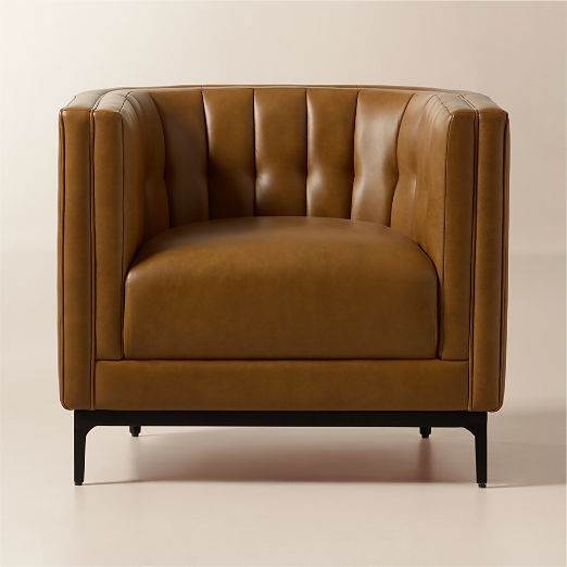Ambroise Brown Saddle Leather Accent Chair