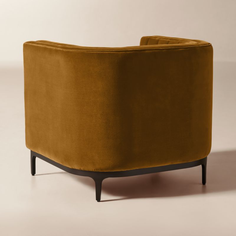 Ambroise Amber Velvet Accent Chair - image 5 of 9