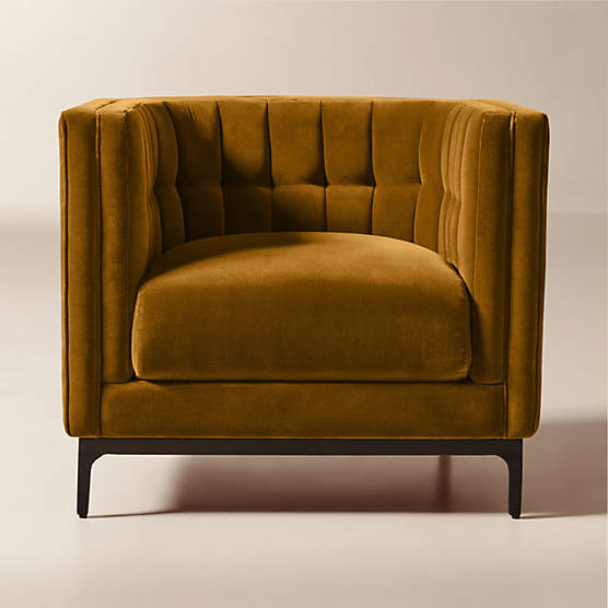 Ambroise Amber Velvet Accent Chair
