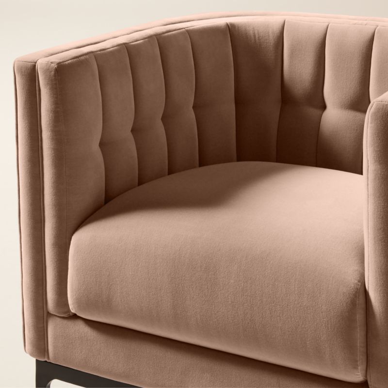 Ambroise Taupe Velvet Accent Chair - image 7 of 10