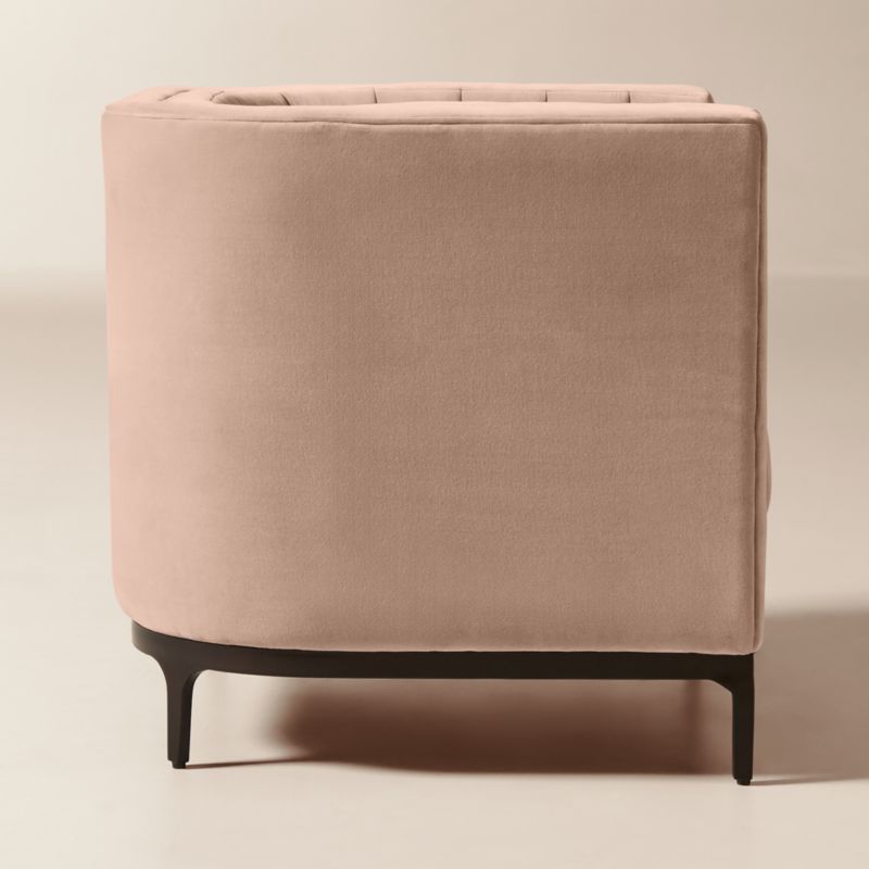 Ambroise Taupe Velvet Accent Chair - image 4 of 10