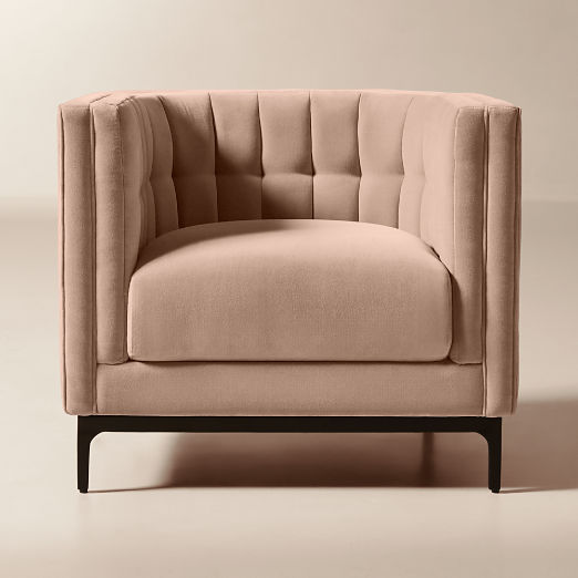 Ambroise Taupe Velvet Accent Chair
