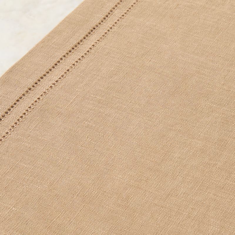 Ames Dark Natural Linen Embroidered Placemat by Todd Snyder - image 2 of 3