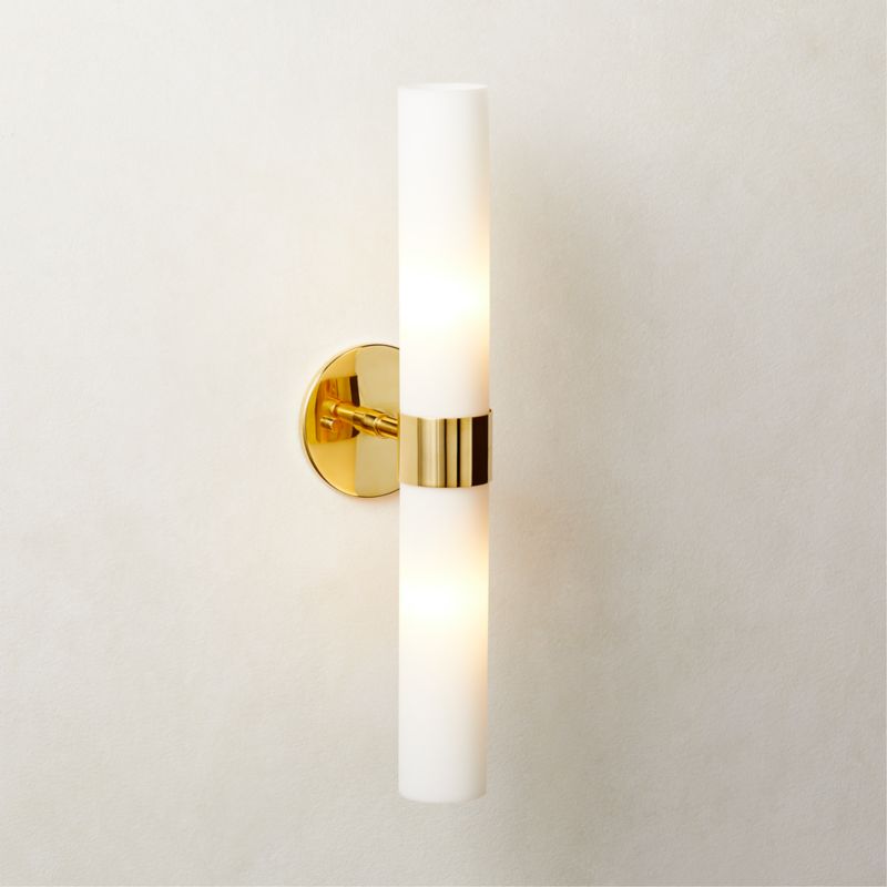 Amie Polished Brass Wall Sconce Light + Reviews | CB2