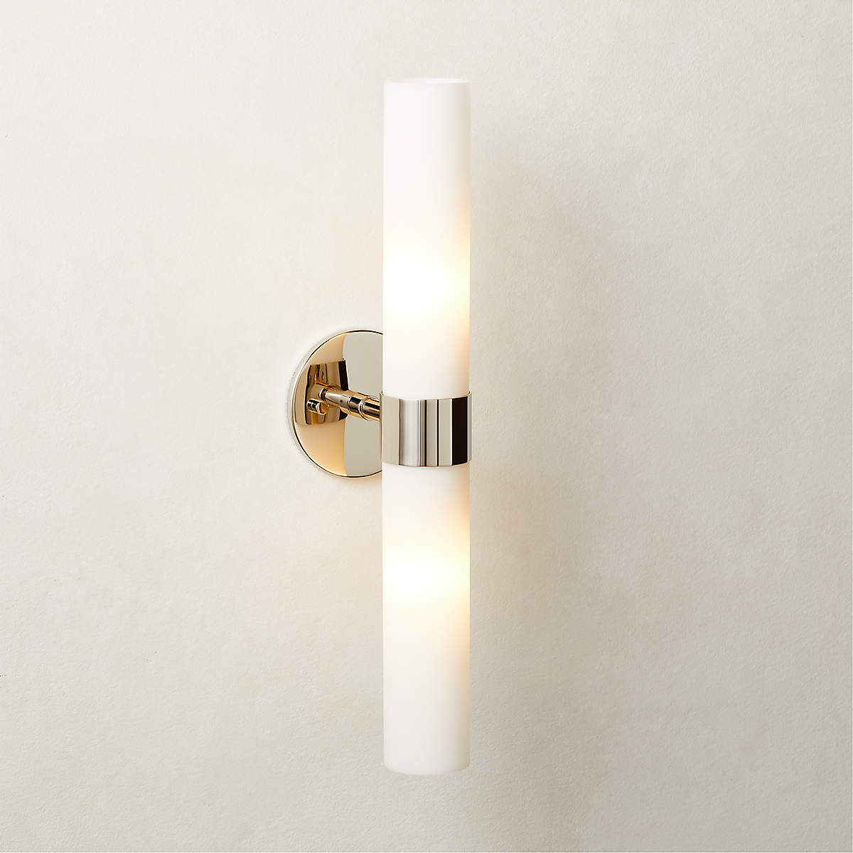 Amie Polished Nickel Wall Sconce Light CB2