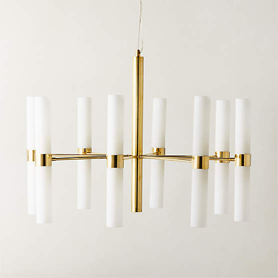 Meldon Modern Polished Brass Chandelier + Reviews | CB2