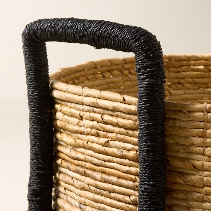 Aminah Woven Storage Basket with Black Handles Small - image 3 of 4