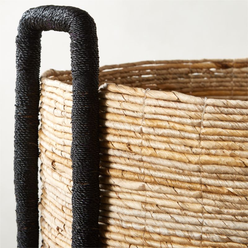 Aminah Woven Storage Basket with Black Handles Large - image 3 of 5