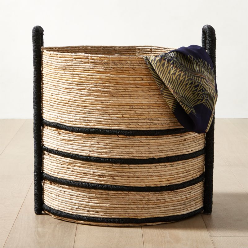 Aminah Woven Storage Basket with Black Handles Large - image 2 of 5