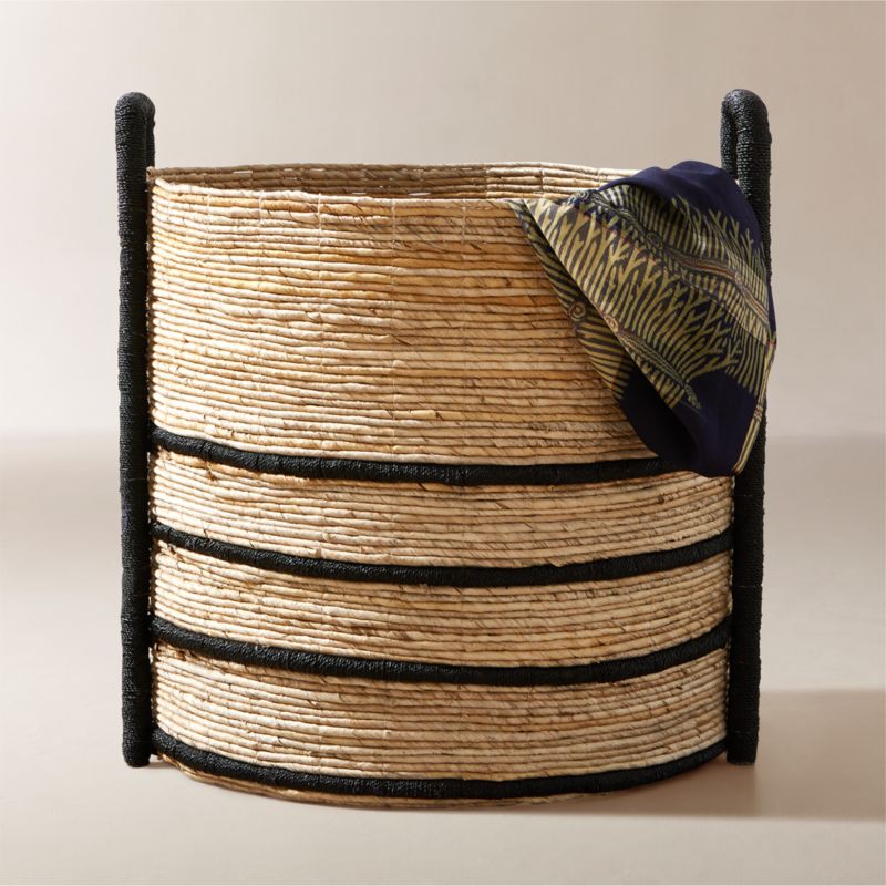 Aminah Woven Storage Basket with Black Handles Large - image 3 of 6