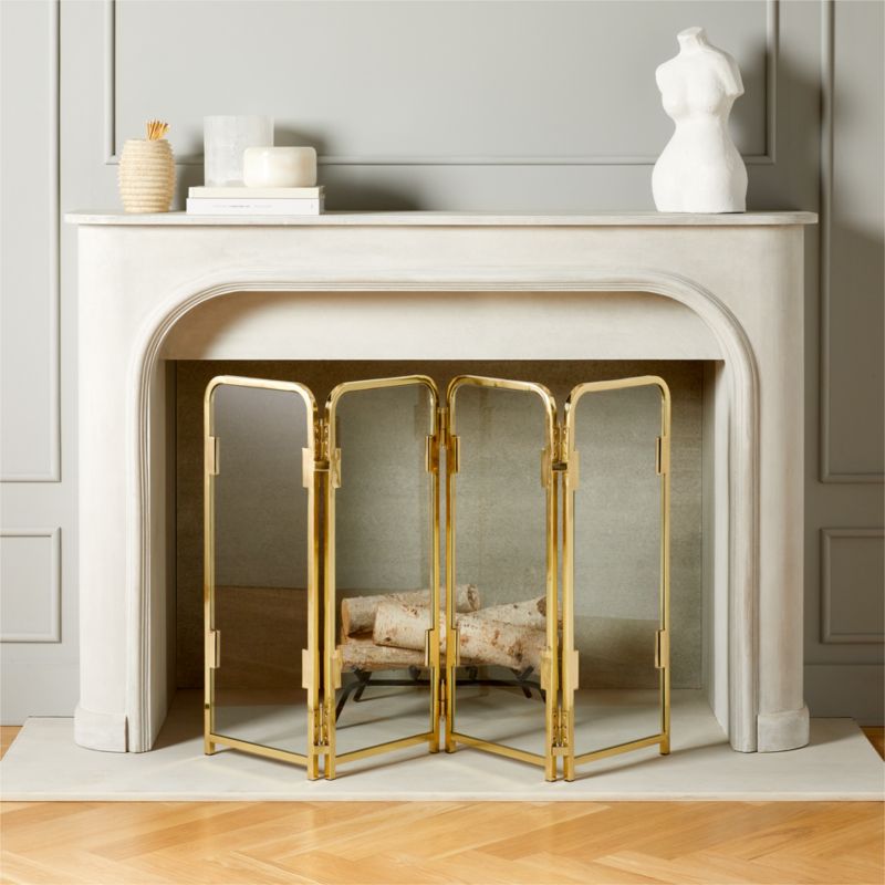 Amos Brass Fireplace Screen - image 0 of 6