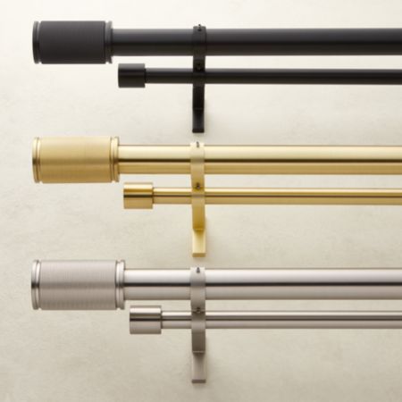 Amp Finial Double Rod Curtain Rod Set Cb2