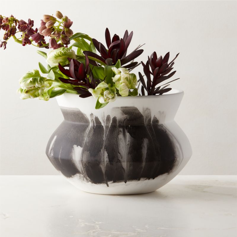 Amphora Black and White Ceramic Vase - image 0 of 7