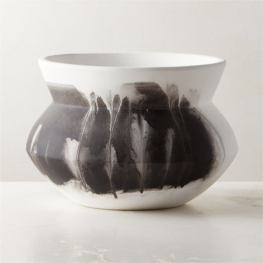 Amphora Black and White Ceramic Vase