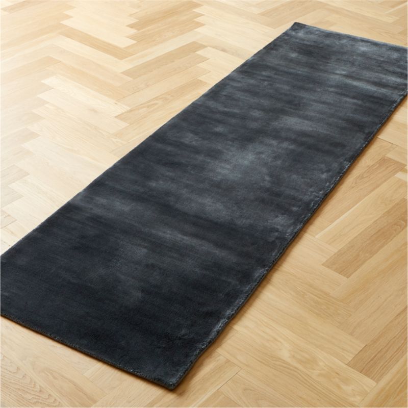 Anders Navy Blue TENCEL™ Lyocell Runner Rug 2.5'x8' - image 2 of 4