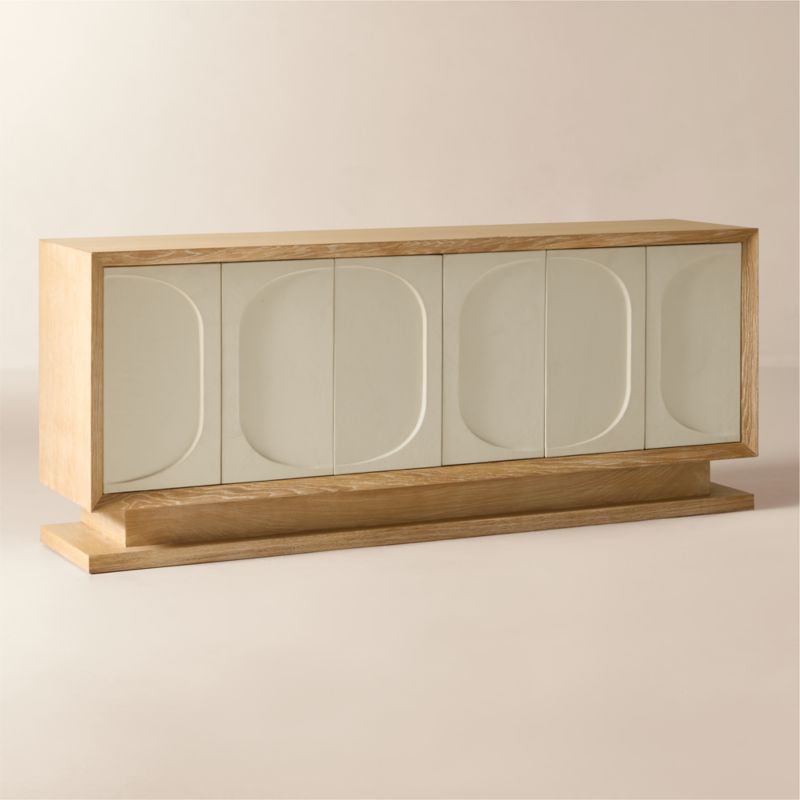 Anderson 78" Leather and Wood Credenza - image 3 of 8