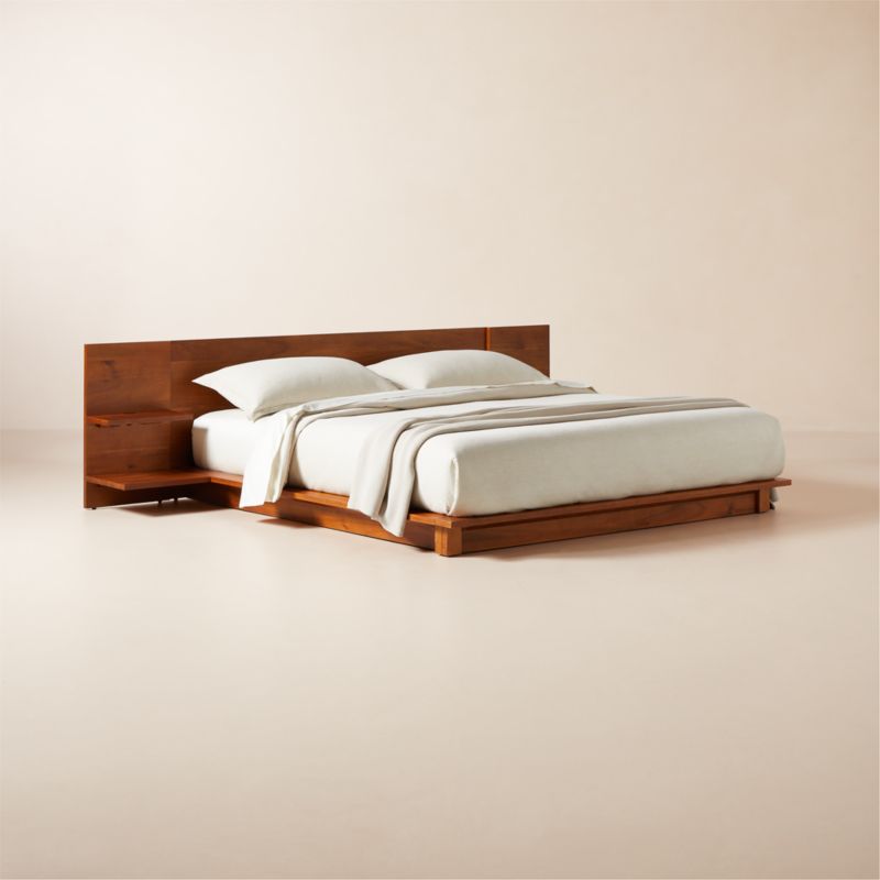 Andes Acacia Wood Platform King Bed with Nightstands - image 4 of 10