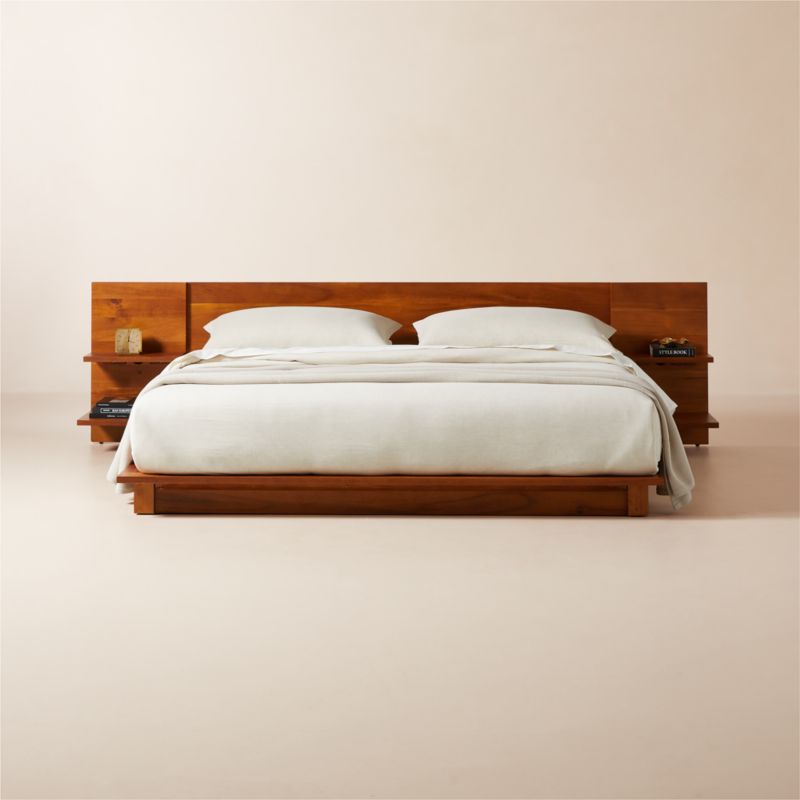 Andes Acacia Wood Platform King Bed with Nightstands - image 3 of 10