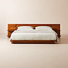Regan Warm White Upholstered and Oak Wood King Bed