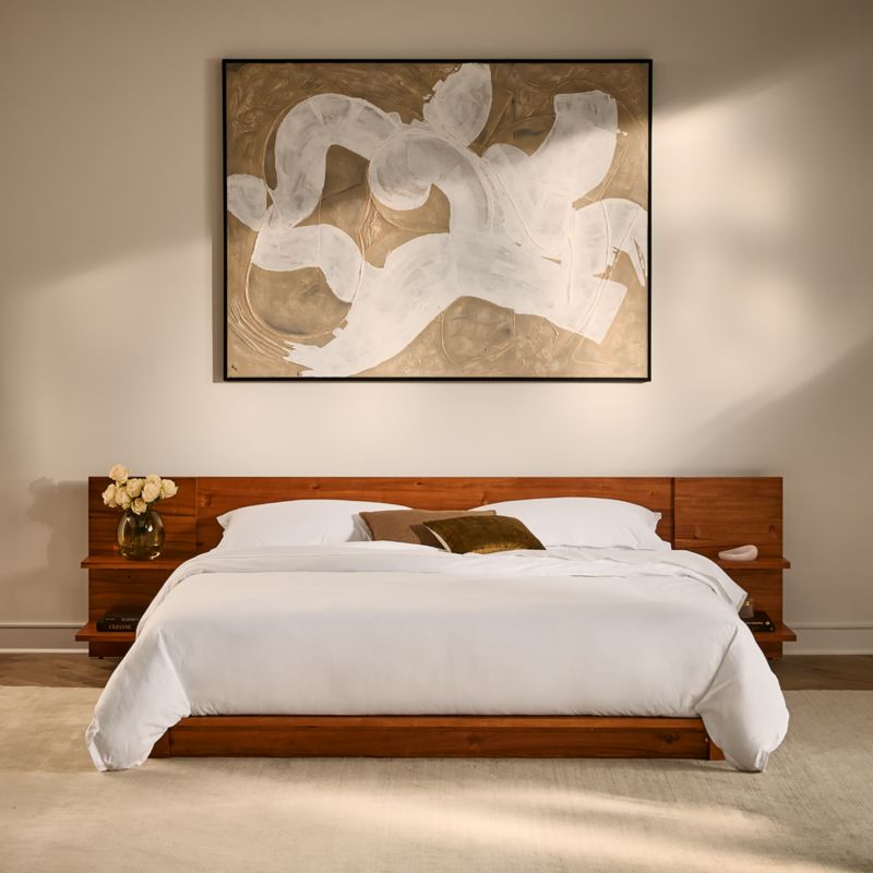 Andes Acacia Wood Platform King Bed with Nightstands - image 7 of 10