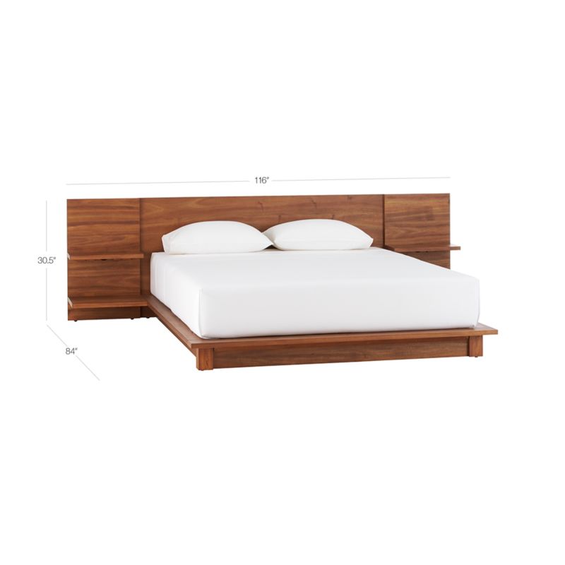 View Andes Acacia Wood Platform King Bed with Nightstands - image 2 of 10