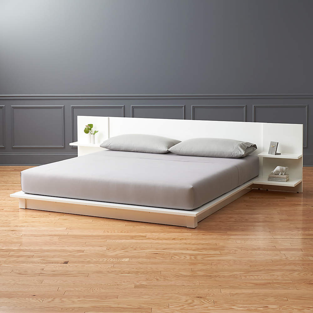 Andes White California King Bed, Modern California King Bed