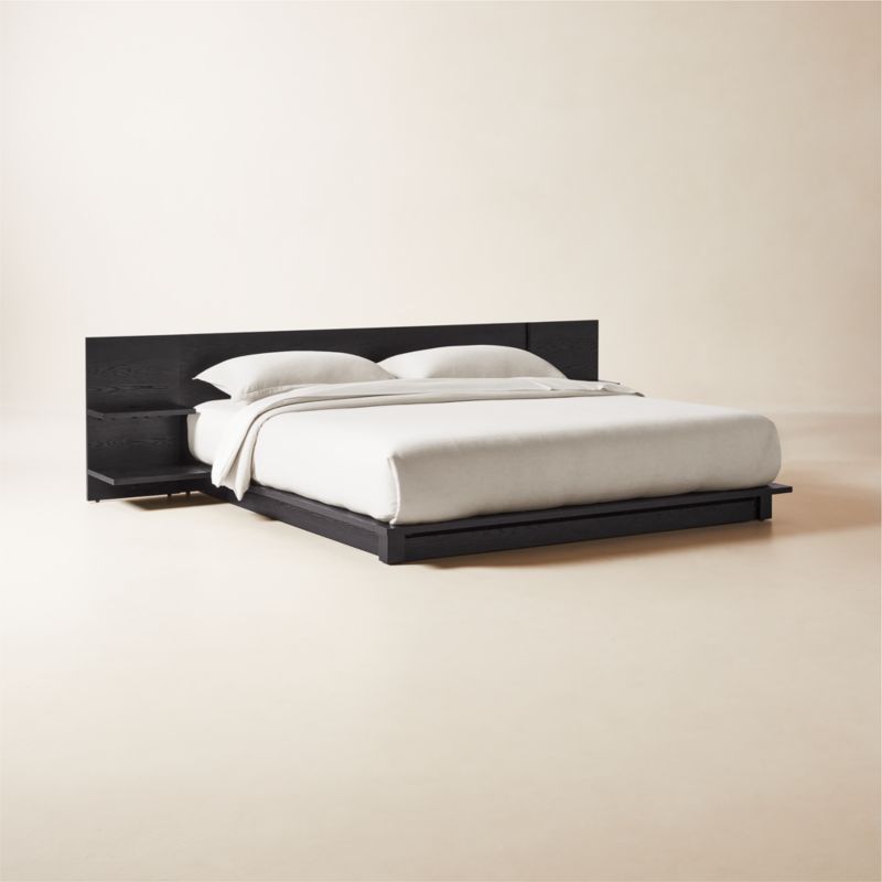 Andes Black Ebonized Oak Wood King Bed - image 4 of 8