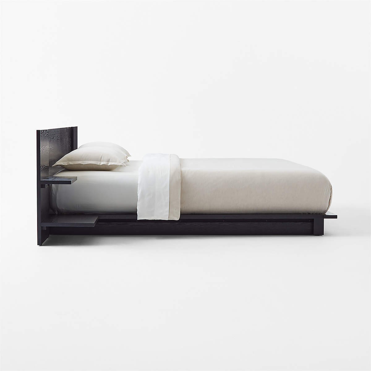 Andes Black Ebonized Oak Wood King Bed | CB2