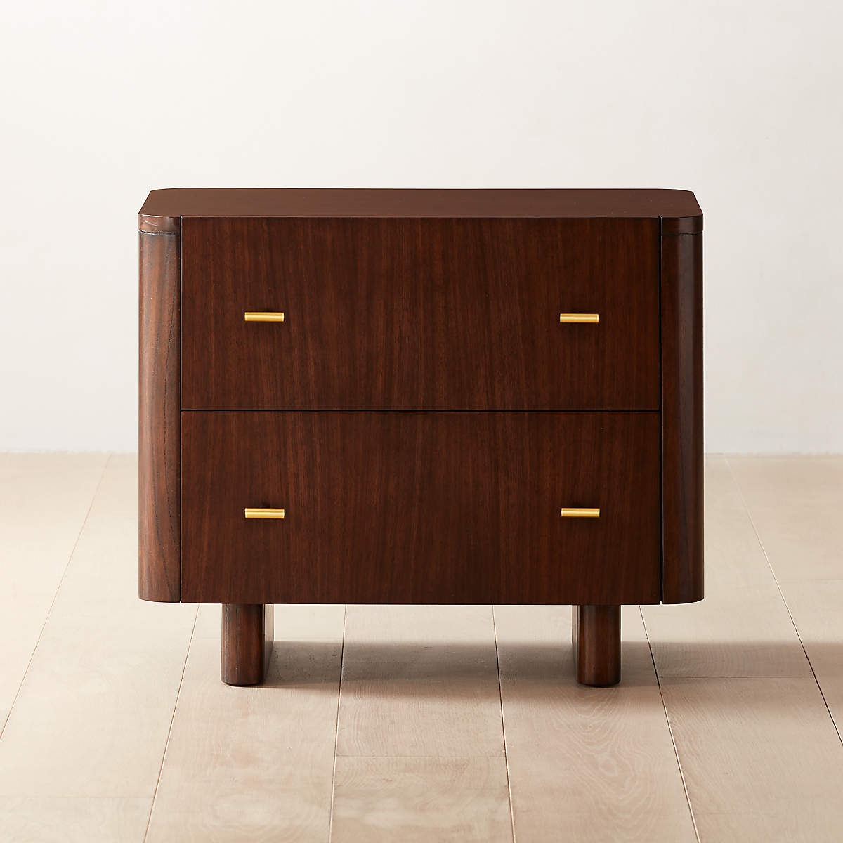 Andora Nightstand with Additional Kela Brushed Brass Knobs + Reviews CB2