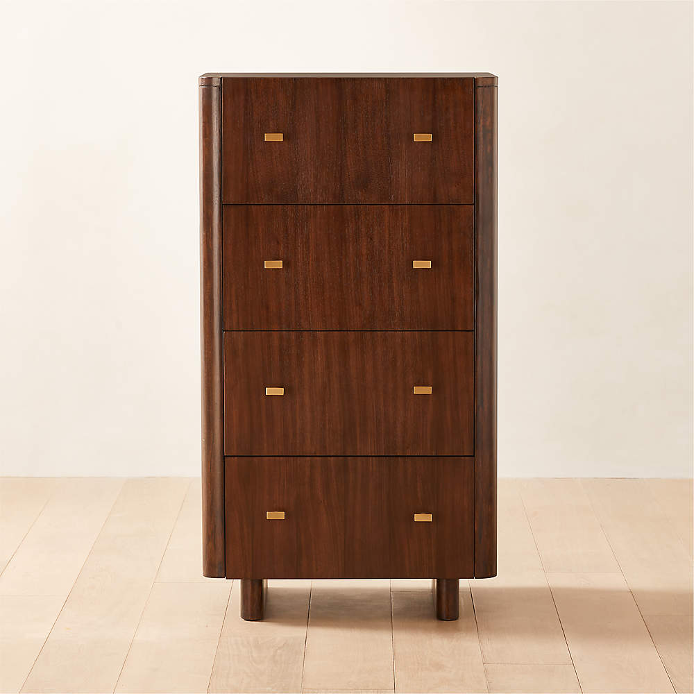 Andora Tall Dresser with Additional Damon Brushed Brass Knobs +