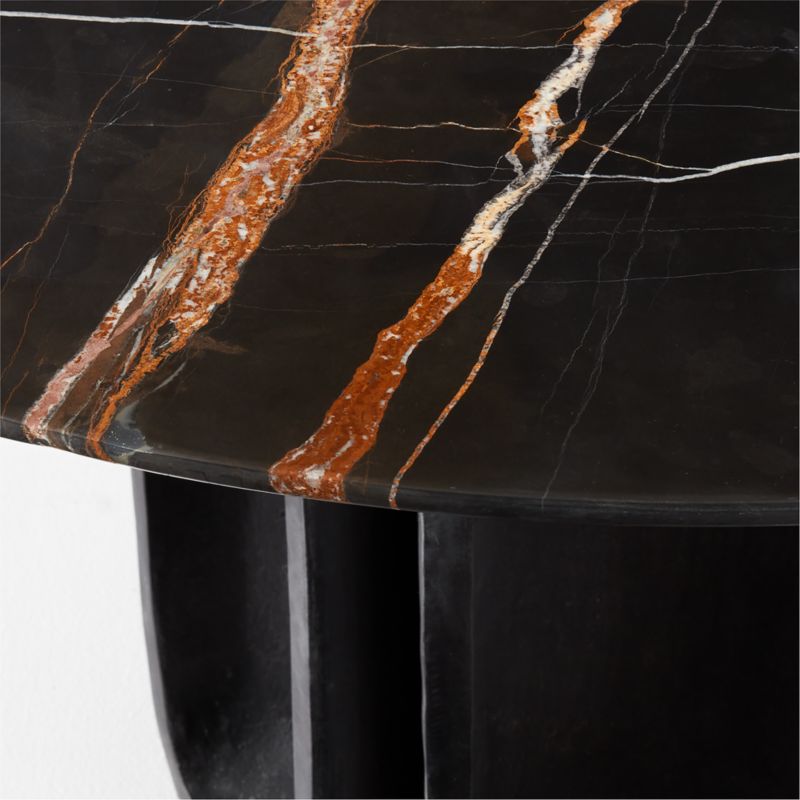 Angeli 48" Round Marble and Cast Aluminum Dining Table - image 7 of 10