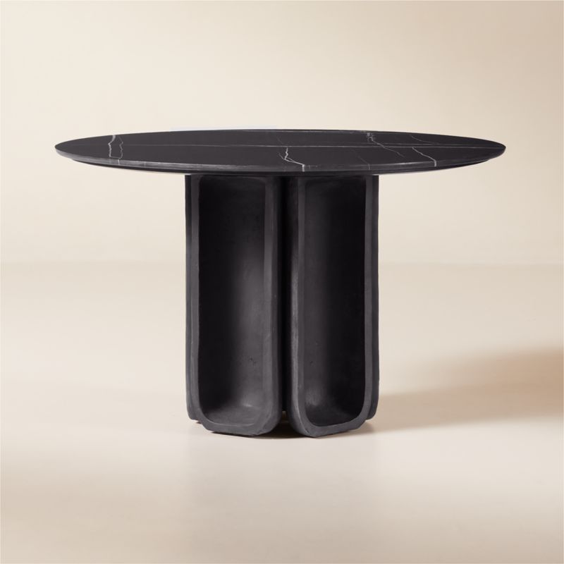 Angeli 48" Round Marble and Cast Aluminum Dining Table - image 0 of 10