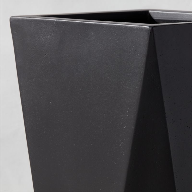 Angular Black Cement Outdoor Planter Small - image 4 of 7