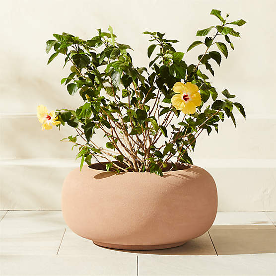 Anique Round Taupe Cement Indoor/Outdoor Medium Planter 12"