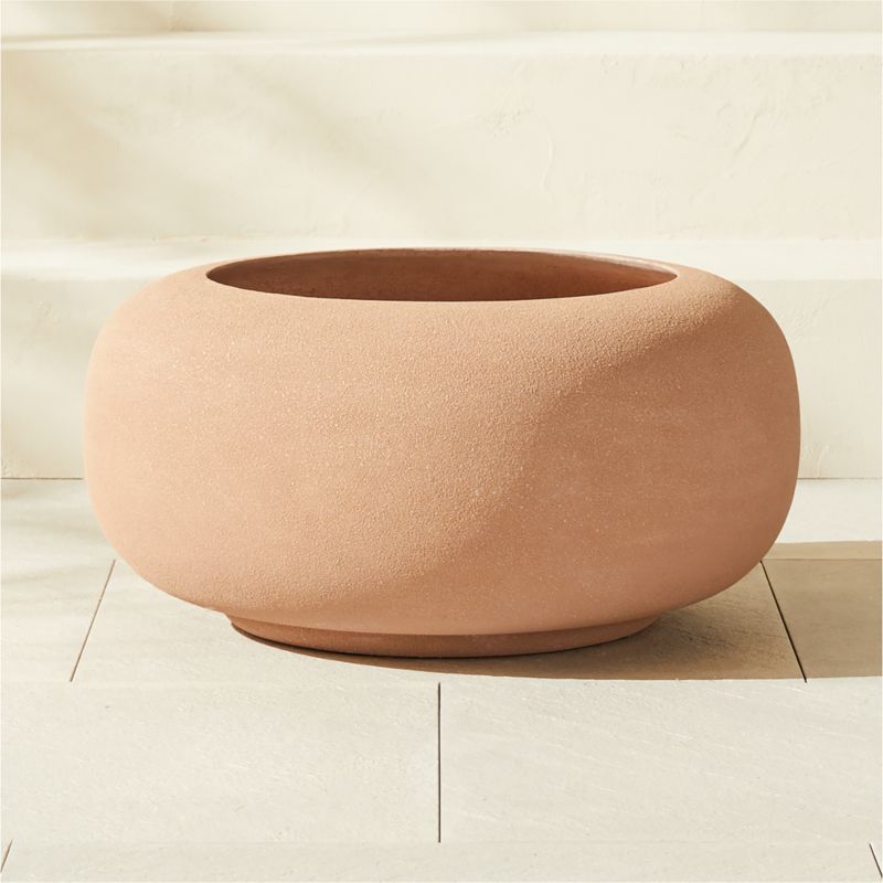 Anique Round Taupe Cement Indoor/Outdoor Planter Short - image 2 of 6