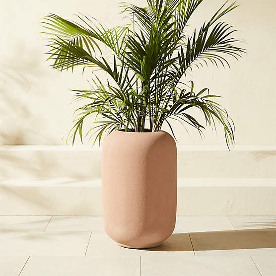 Anique Round Taupe Cement Indoor/Outdoor Planter Tall