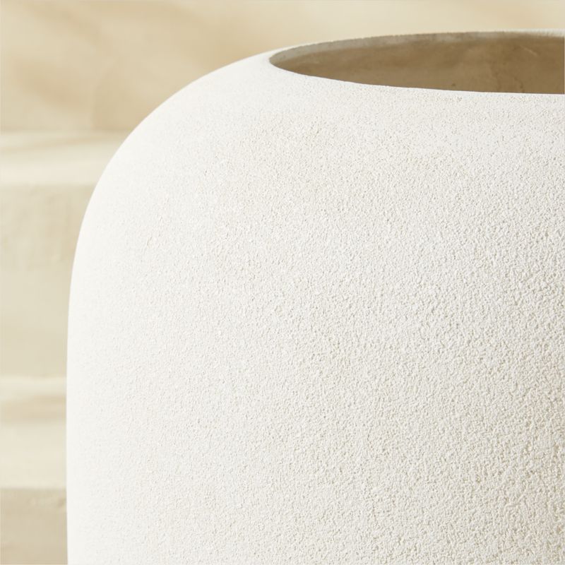 Anique Round White Cement Indoor/Outdoor Planter Tall - image 3 of 6