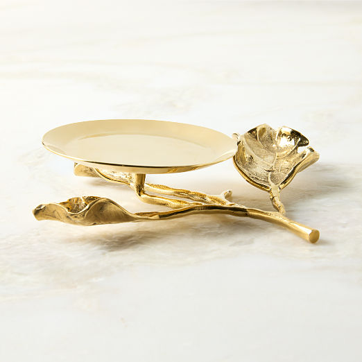 Annona Unlacquered Brass Single Pillar Candle Holder