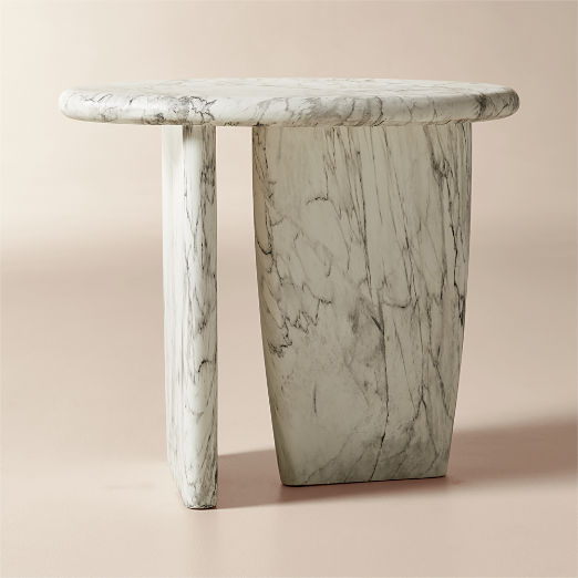 Anoki Grey Marbled Resin Side Table