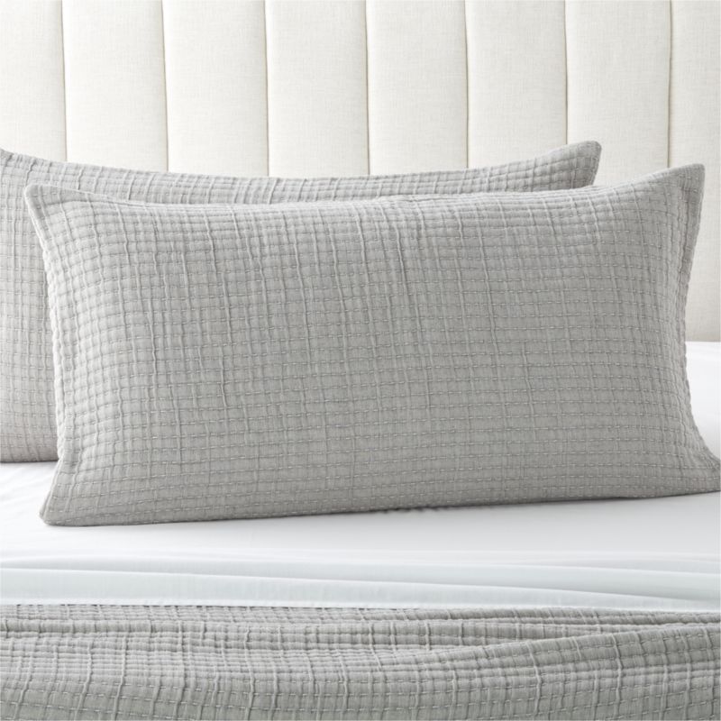 Ansley Grey King Pillow Shams Set of 2 - image 0 of 4