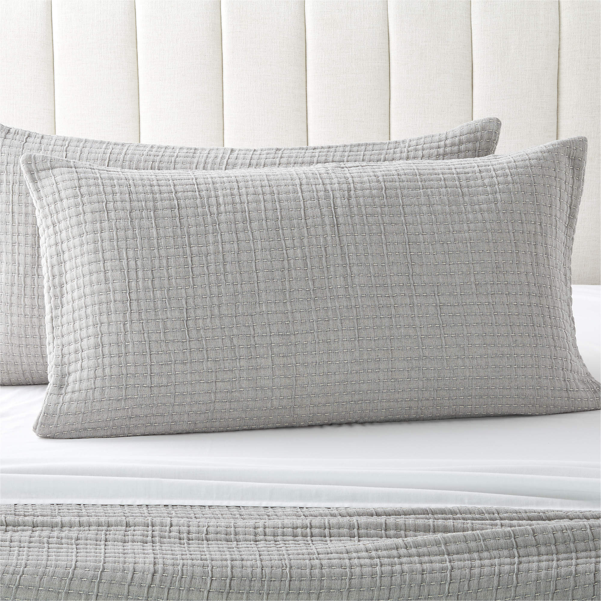 Ansley Grey King Pillow Shams Set of 2 CB2 Canada