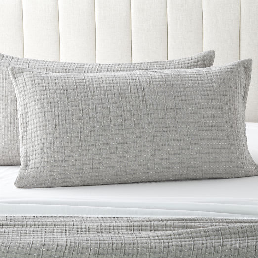 Ansley Grey King Pillow Shams Set of 2