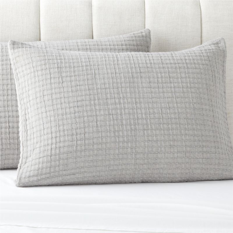 View Ansley Grey Standard Pillow Shams Set of 2 details