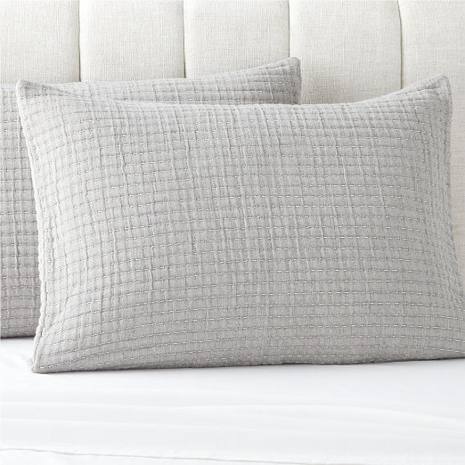 Ansley Grey King Pillow Shams Set of 2